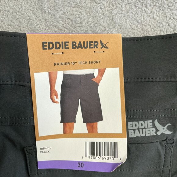 NEW Eddie Bauer Rainier 10” Tech Shorts Men’s 30 Cargo Outdoor Black - Picture 5 of 6